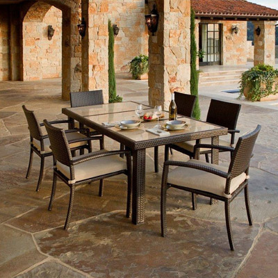 New Portofino 7 pc Woven Outdoor Dining Set